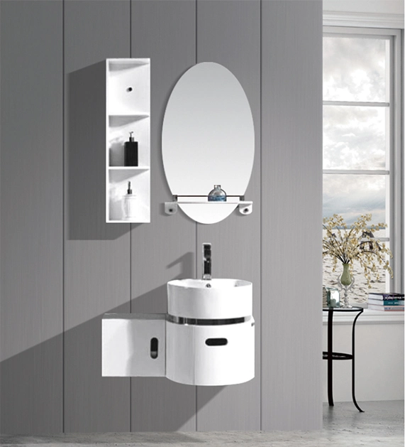 Modern Fashion Style LED Mirror PVC Bathroom Vanity Furniture Top Selling Best Price Bathroom Vanity