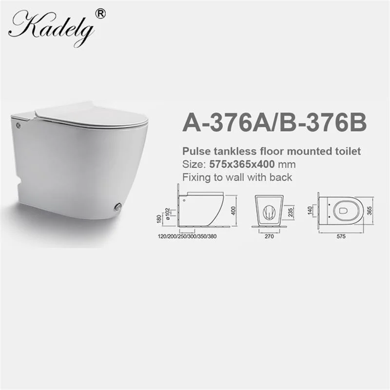 Pulse Solenoid Tankless Toilet Set Bathroom Toilet Bowl Sanitary Ware White Ceramic Wc Smart Toilet Without Water Tank